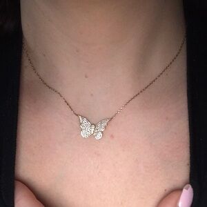 Pave gold plated .925  butterfly 🦋 necklace